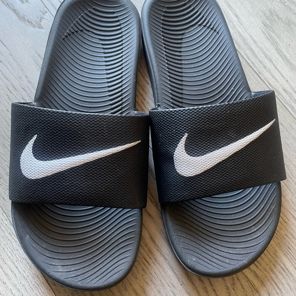 Nike Black and White Slide Sandals
